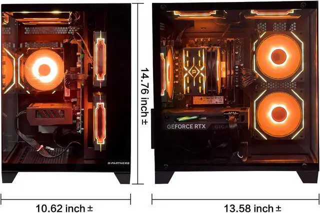 Alt view image 5 of 6 - HZG Gaming Desktop Computer PC,Intel Core I5-12400F,GeForce RTX 4060, 32GB RAM and 1TB NVMe M.2 SSD, WiFi6E, ARGB Fan, Prebuilt Gaming PC Tower