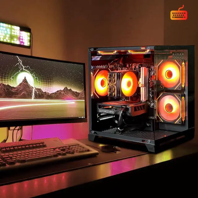 Alt view image 4 of 6 - HZG Gaming Desktop Computer PC,AMD Ryzen 5 5600X,GeForce RTX 4060, 32GB RAM and 1TB NVMe M.2 SSD, WiFi6E, ARGB Fan, Prebuilt Gaming PC Tower AMD Ryzen 5 5600X GeForce RTX 4060