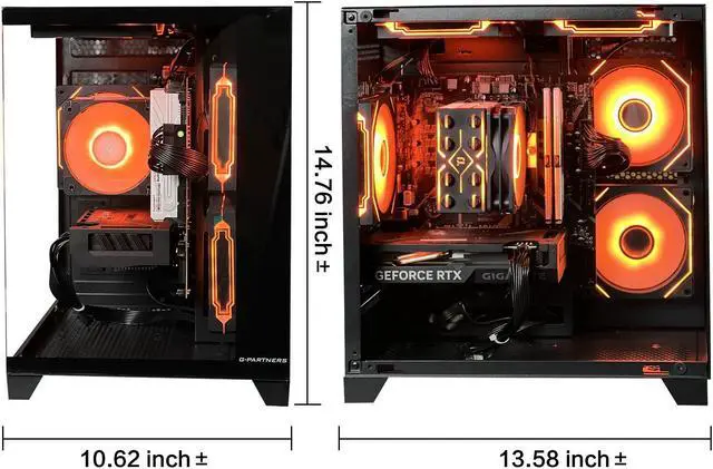 Alt view image 5 of 6 - HZG Gaming Desktop Computer PC,AMD Ryzen 5 5600X,GeForce RTX 4060, 32GB RAM and 1TB NVMe M.2 SSD, WiFi6E, ARGB Fan, Prebuilt Gaming PC Tower AMD Ryzen 5 5600X GeForce RTX 4060