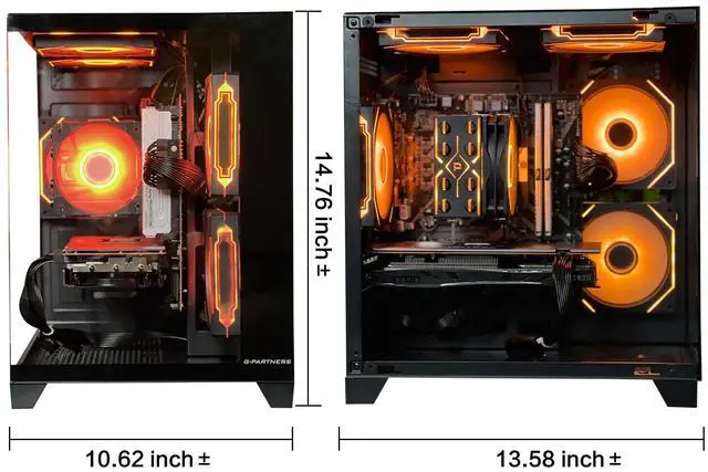 Alt view image 3 of 4 - HZG Gaming Desktop Computer PC,AMD Ryzen 5 5600X,GeForce RTX 4060, 32GB RAM and 1TB NVMe M.2 SSD, WiFi6E, ARGB Fan, Prebuilt Gaming PC Tower