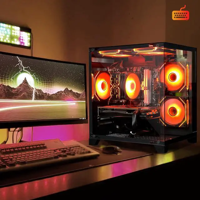Alt view image 2 of 4 - HZG Gaming Desktop Computer PC,AMD Ryzen 5 5600X,GeForce RTX 4060, 32GB RAM and 1TB NVMe M.2 SSD, WiFi6E, ARGB Fan, Prebuilt Gaming PC Tower