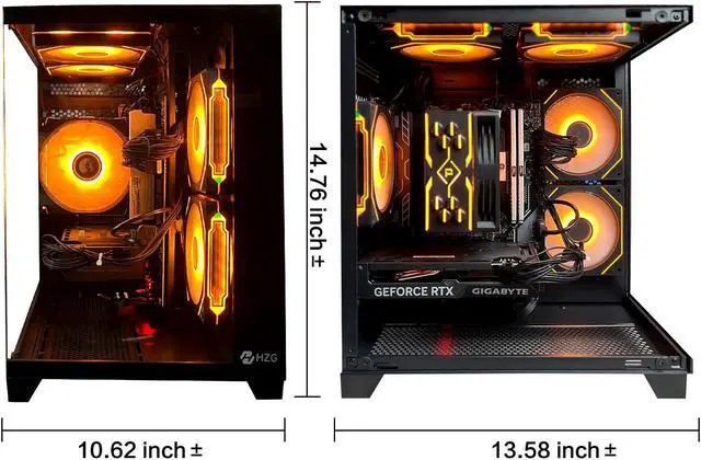 Alt view image 5 of 6 - HZG Gaming Desktop Computer PC,AMD Ryzen 5 9600X,RTX 4060 8G  32GB DDR5 6000 RAM and 2TB NVMe M.2 SSD, WiFi6E, ARGB Fan, Prebuilt Gaming PC Tower AMD Ryzen 5 9600X GeForce RTX 4060