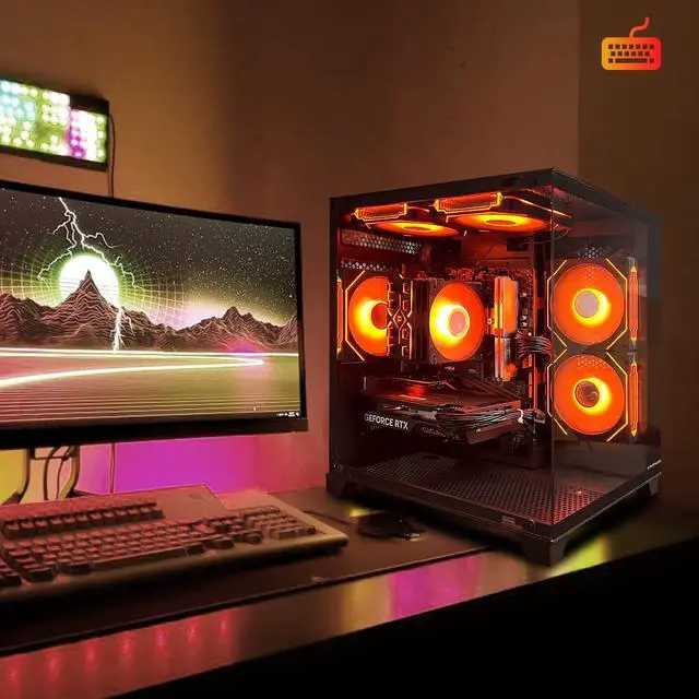 Alt view image 3 of 6 - HZG Gaming Desktop Computer PC,AMD Ryzen 7 5700X,RTX 4060 8G 32GB RAM and 1TB NVMe M.2 SSD, WiFi6E, ARGB Fan, Prebuilt Gaming PC Tower