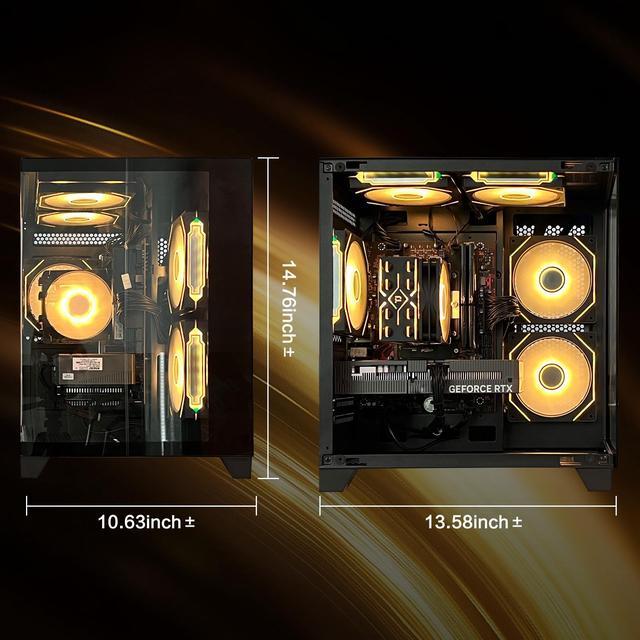 Alt view image 6 of 7 - HZG Gaming Desktop Computer PC,Intel Core i5-13400F GeForce RTX 5060 8G 32GB RAM and 1TB NVMe M.2 SSD, WiFi6E, ARGB Fan, Prebuilt Gaming PC Tower