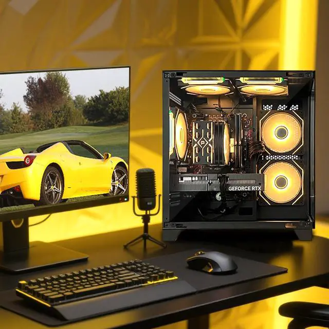 Alt view image 4 of 7 - HZG Gaming Desktop Computer PC,Intel Core i5-13400F GeForce RTX 5060 8G 32GB RAM and 1TB NVMe M.2 SSD, WiFi6E, ARGB Fan, Prebuilt Gaming PC Tower