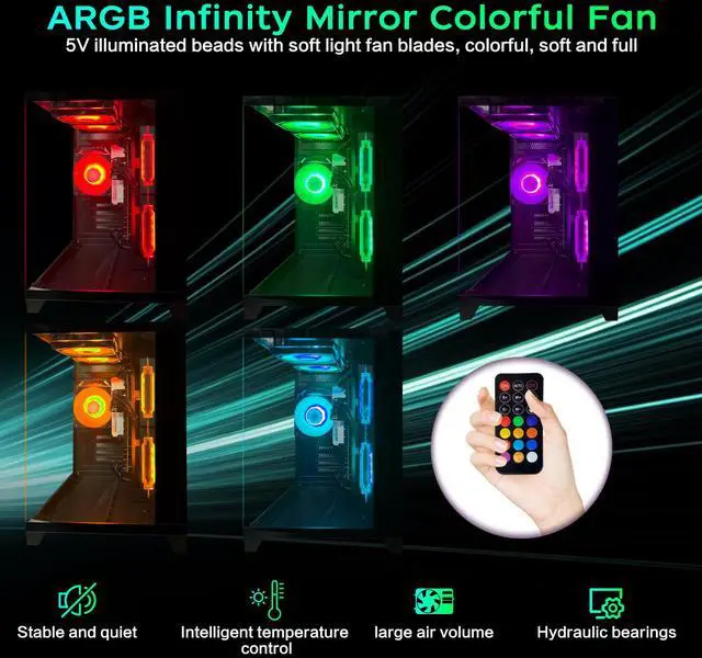 Alt view image 5 of 6 - HZG Gaming PC Desktop,AMD Ryzen 5 5600GT 3.6GHz,16GB DDR4 RAM 3200MHz,1TB NVME SSD,Supply WiFi/Bluetooth Support for Office, Light Entertainment, Video Editing