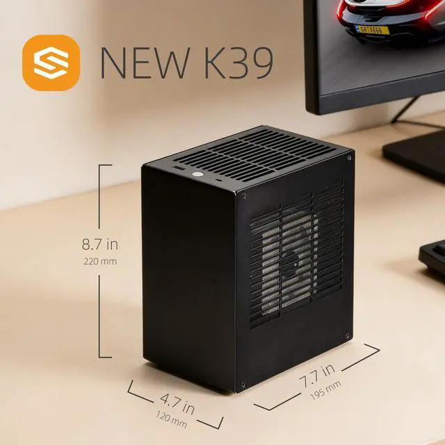 Alt view image 2 of 7 - SGPC K39 5L Mini ITX Case,Portable SFF Gaming Chassis,Black Standard Edition