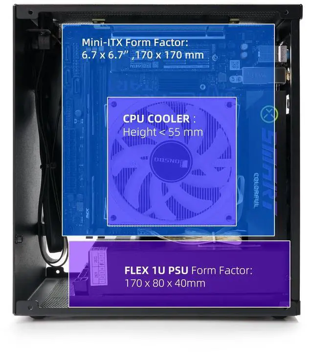 Alt view image 6 of 7 - SGPC K39 5L Mini ITX Case,Portable SFF Gaming Chassis,Black Standard Edition