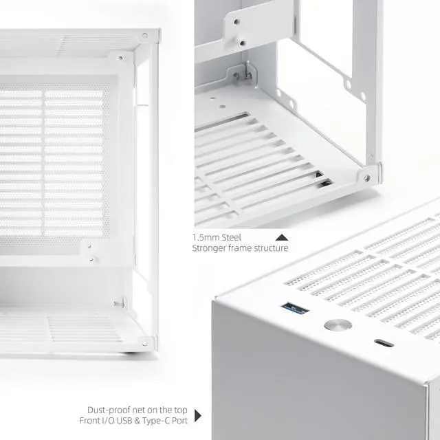 Alt view image 4 of 6 - SGPC ITX Mini Case - K39 (Steel) / Includes Two Handles / Comes with 2 Standard Ventilated Side Panels and 1 Extra Acrylic Ventilated Side Panel / 5.1L Ultra-Small SFF Case