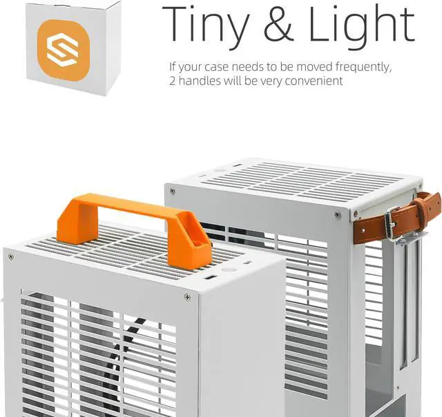 Alt view image 6 of 6 - SGPC ITX Mini Case - K39 (Steel) / Includes Two Handles / Comes with 2 Standard Ventilated Side Panels and 1 Extra Acrylic Ventilated Side Panel / 5.1L Ultra-Small SFF Case