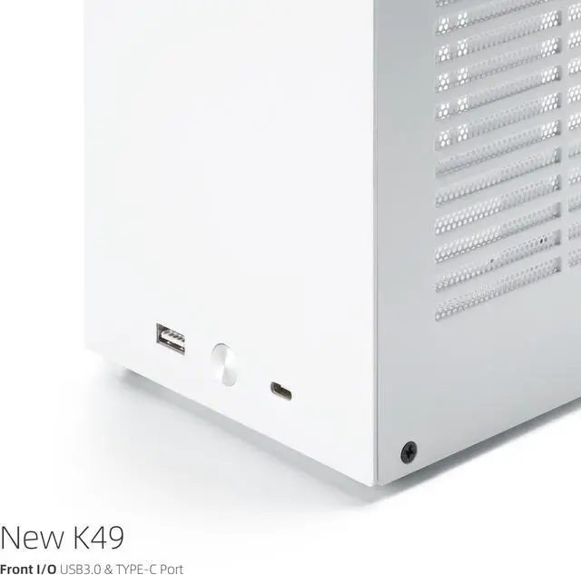 Alt view image 5 of 7 - SGPC Itx Mini Case - New K49(Steel)/Upgraded Version of K55 ,Full-Size GPU Compatible,2 Handles,Vented Panel - 2 Steel & 1 Acrylic Side Panels / 7L Small Itx Case