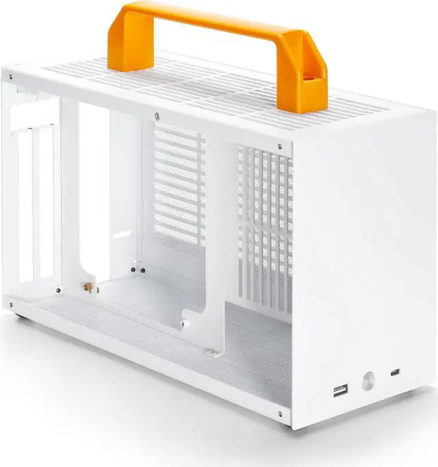 Alt view image 6 of 7 - SGPC Itx Mini Case - New K49(Steel)/Upgraded Version of K55 ,Full-Size GPU Compatible,2 Handles,Vented Panel - 2 Steel & 1 Acrylic Side Panels / 7L Small Itx Case