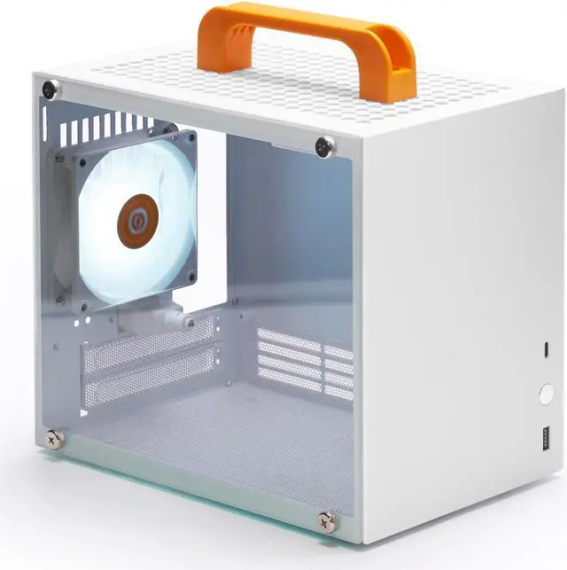 Main image of SGPC K66 lite Compact ITX Case - Sleek 1mm-1.5mm Steel Design with 3mm Tempered Glass Side Panel. Compatible with ITX motherboard and SFX power supply.