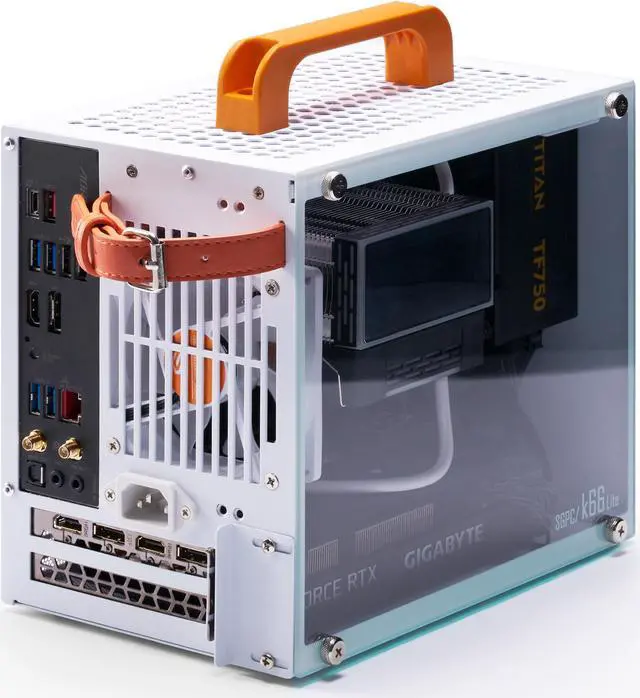Alt view image 7 of 6 - SGPC K66 lite Compact ITX Case - Sleek 1mm-1.5mm Steel Design with 3mm Tempered Glass Side Panel. Compatible with ITX motherboard and SFX power supply.