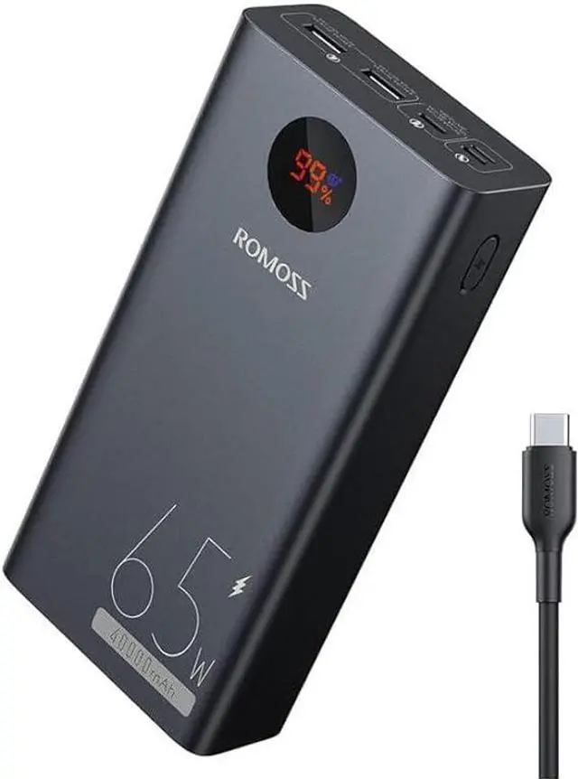 Main image of ROMOSS Power Bank, 40,000mAh 65W Portable Laptop Charger with USB C Fast Charging, External Battery Pack Compatible with MacBook Pro/Air, Dell XPS, iPad, iPhone 15, Samsung, Tablet, Steam Deck