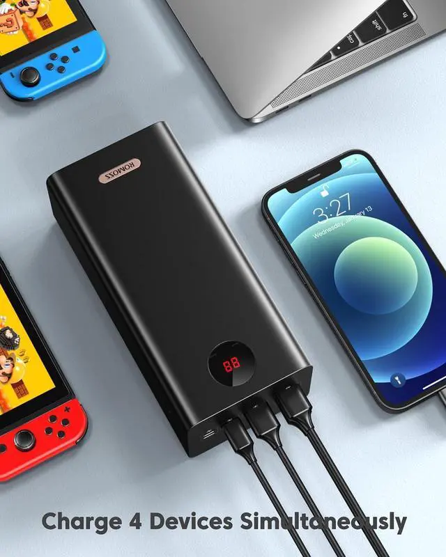 Alt view image 5 of 5 - ROMOSS 60,000mAh Large Power Bank, High Capacity Portable Charger 22.5W USB C Fast Charging, Long Lasting External Battery Pack with 4 Outputs & 3 Inputs for iPad, iPhone, Samsung, Switch and More