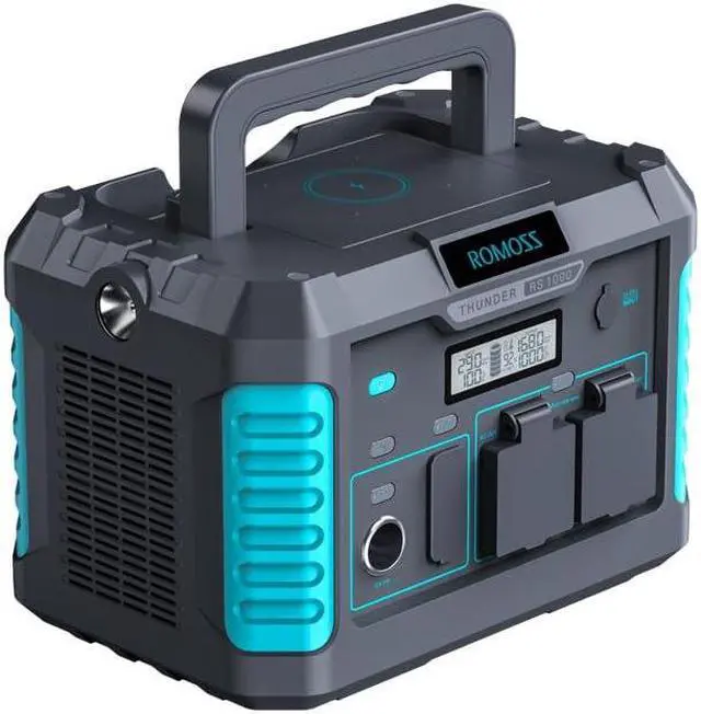 Main image of ROMOSS Portable Power Station 1000 Watts, Lithium Battery, Solar Power, Pure Sine Wave AC Outlet, PD60W USB C, Portable Power Supply for Home, Camping, Outdoor or Backup GeneratorWatts)