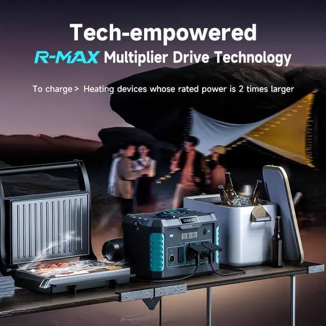 Alt view image 2 of 6 - ROMOSS Portable Power Station 1500 Watts, Lithium Battery, Solar Power, Pure Sine Wave AC Outlet, PD60W USB C, Portable Power Supply for Home, Camping, Outdoor or Backup Generator