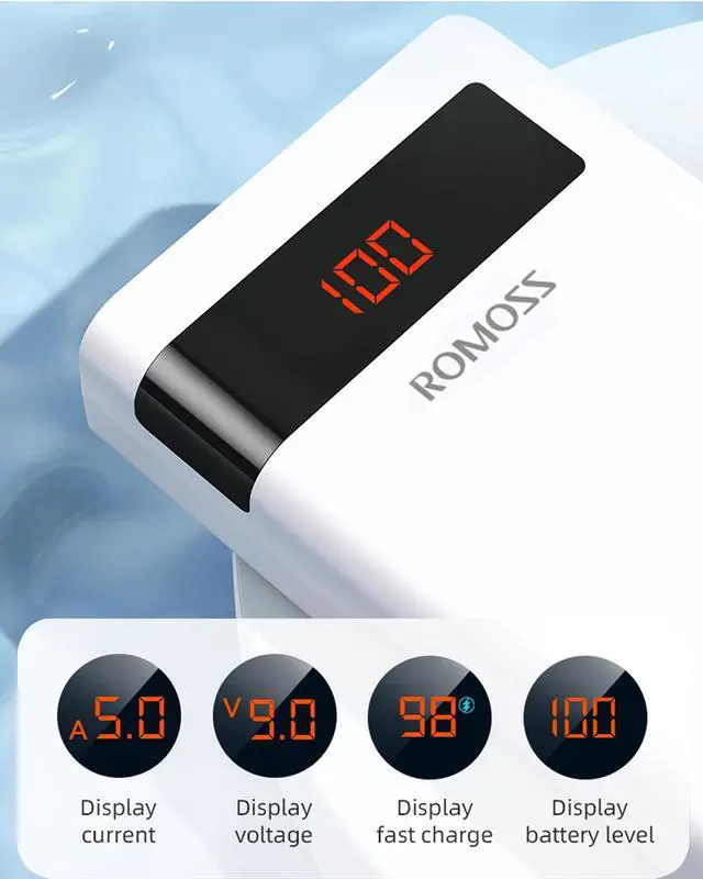 Alt view image 4 of 7 - ROMOSS 30000mAh Power Bank, Sense8PF Portable Charger, 22.5W USB C PD20W Fast Charging LED Display, Phone Battery Pack with 3 Outputs & 3 Inputs Compatible with iPhone, iPad, Galaxy, Android and More