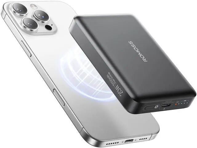 Main image of ROMOSS Magsafe Portable Charger, 10000mAh Battery Pack, Magnetic Wireless Power Bank for iPhone 16/15/14/13/12 Series, Fast Charging, Compact Portable Battery Pack for Travel