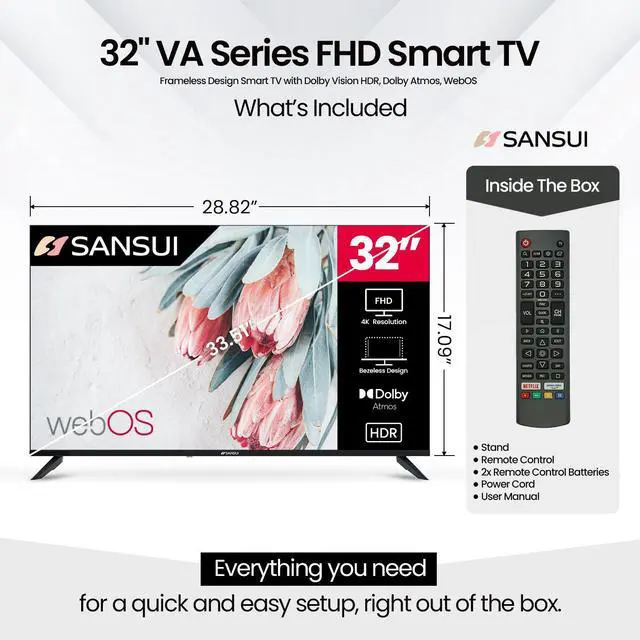 Alt view image 2 of 7 - Sansui S32VAFW 32 inch Class VA Series Full HD LED Smart WebOS TV