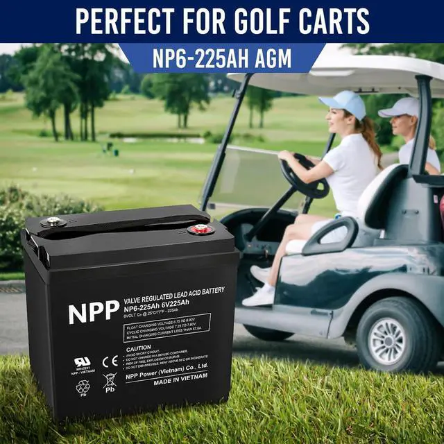 Alt view image 7 of 7 - NPP Brand NP6-225Ah AGM Rechargeable Battery with T16A Terminal, Replace 6V-225AH Lead-acid Battery, for Golf Carts, Rv, Marine, Camping, Solar Power System, Emergency Supply