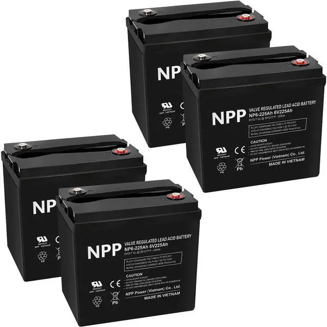 Main image of NP6-225Ah (4 Pcs) AGM Battery w/ T16A Terminal - Replace V6-225 Lead-Acid for Golf Cart, Pallet Jack, Solar, RV, Marine, Trolling Motor, Wheelchair, Camping