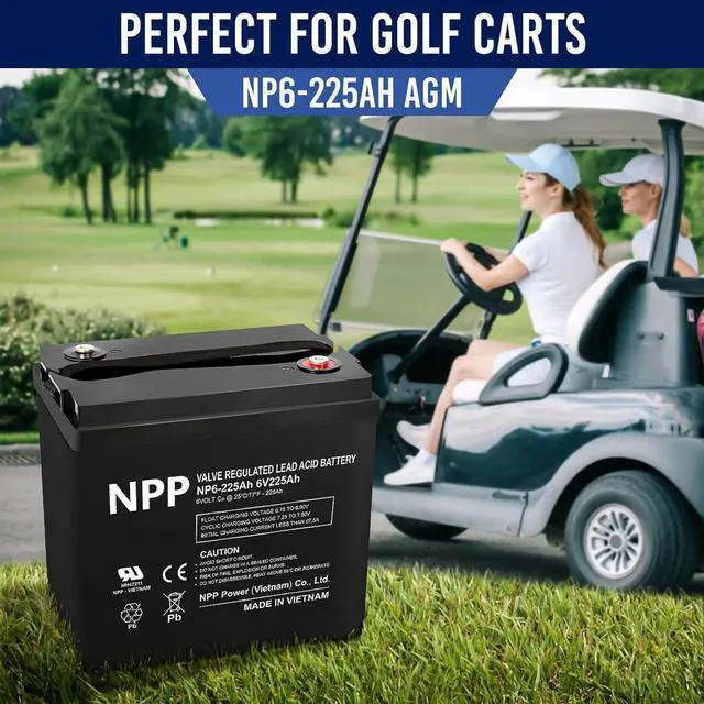 Alt view image 5 of 7 - NP6-225Ah (6 Pcs) AGM Rechargeable Battery with T16A Terminal, Replace V6-225 Lead-Acid Battery, for Golf Carts, Pallet Jack, Solar Setup, Trolling Motor, RV, Marine, Wheelchair, Camping