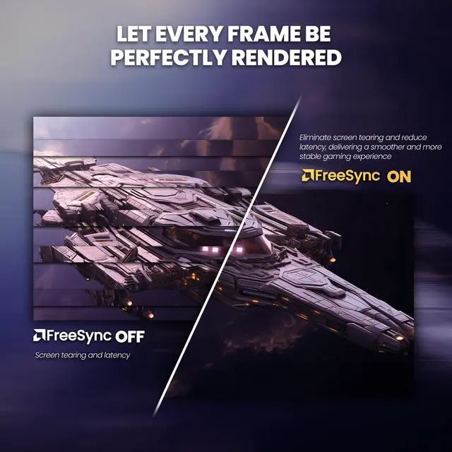 Alt view image 6 of 7 - CRUA 32" Gaming Monitor,144Hz UHD(3840 * 2160P) IPS Monitors, Computer Monitor Support FreeSync, DCI-P3 97%, 1.07B Color Depth, with HDMI 2.0/DisplayPort 1.4, Support Wall Mount- Black