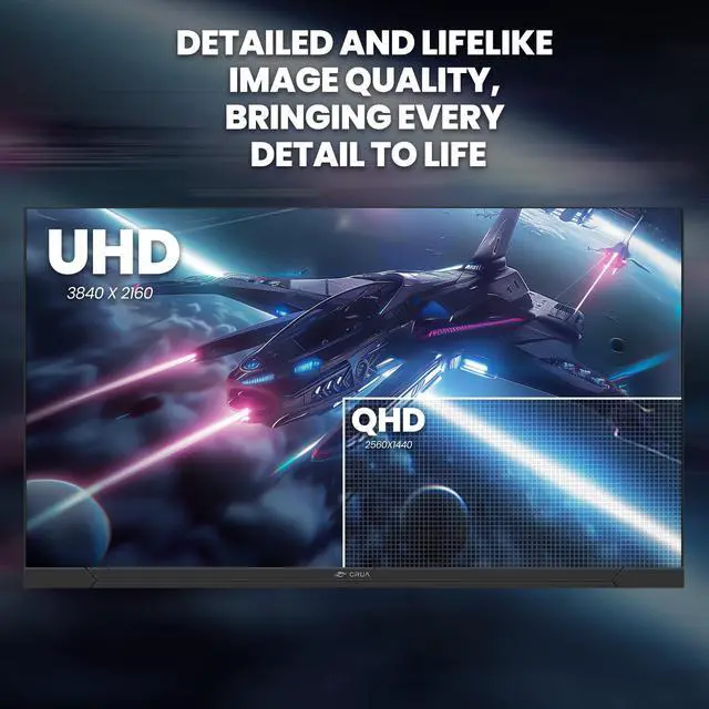 Alt view image 7 of 7 - CRUA 32" Gaming Monitor,144Hz UHD(3840 * 2160P) IPS Monitors, Computer Monitor Support FreeSync, DCI-P3 97%, 1.07B Color Depth, with HDMI 2.0/DisplayPort 1.4, Support Wall Mount- Black