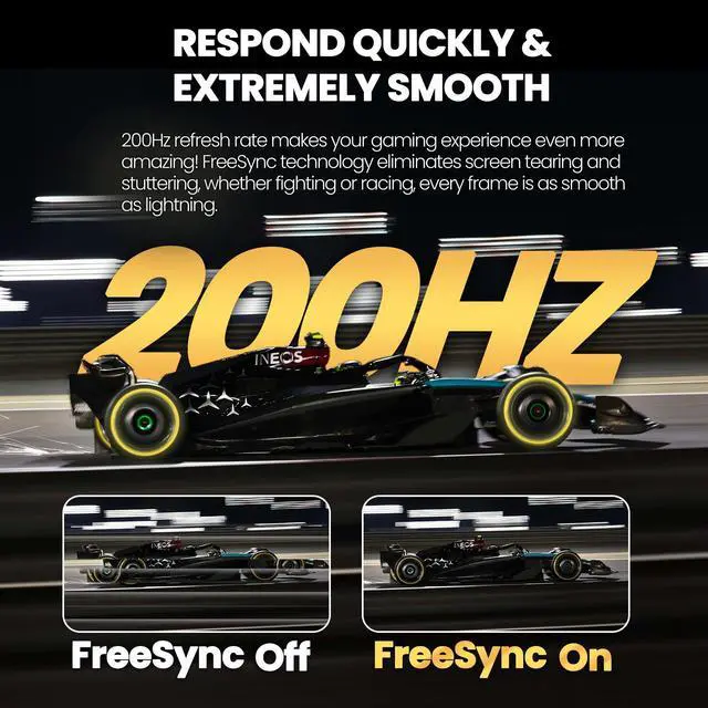 Alt view image 5 of 7 - CRUA 24 Inch 200hz Curved Gaming Monitor, FHD 1080P 3000R Frameless Computer Monitors, Support AMD freesync Low Motion Blur, Eye Care, DisplayPort, HDMI, Compatible Wall Mountable Installs-Black