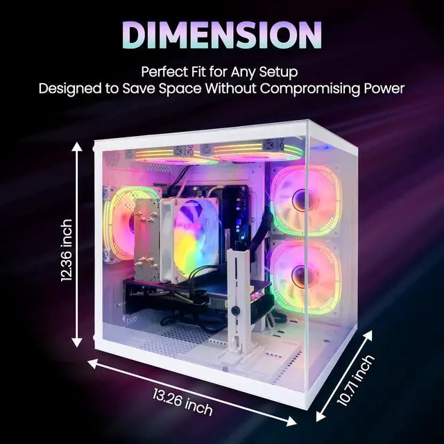 Alt view image 7 of 7 - Suevery Gaming PC, Ryzen 5 5600, RX 6500 XT 4GB, 16GB DDR4, 1TB SSD, WiFi 6, Windows 11, Desktop Computer for Gaming and Streaming