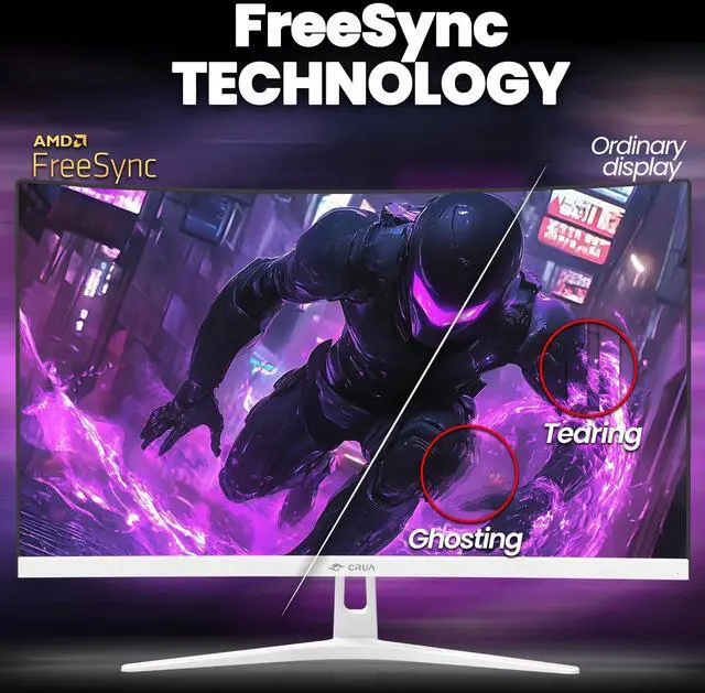 Alt view image 10 of 12 - CRUA 27 Curved FHD 165200 Hz Gaming Monitor  1800R VA Panel, 120 % sRGB, FreeSync, Blue Light Filter, Flicker-Free, Built-in Speakers, HDMI & DP, VESA Mountable