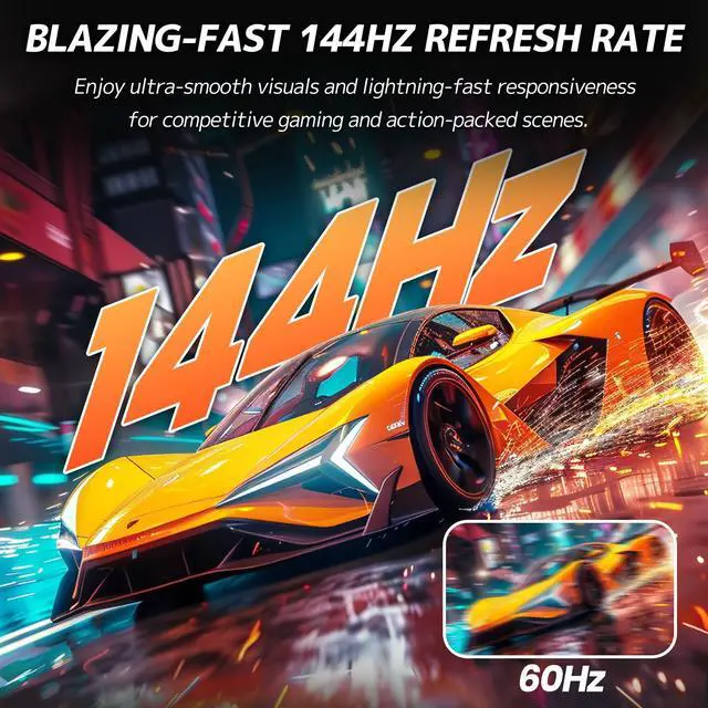 Alt view image 12 of 14 - CRUA 27 4K UHD Gaming Monitor  144Hz IPS Panel, 120% sRGB Wide Color, FreeSync, Height/Pivot/Rotate/Tilt Adjustable, Eye-Care Blue Light Filter, Built-in Speakers, HDMI & DP, VESA Mount ReadyWhite