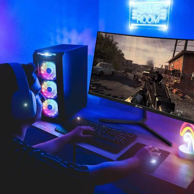Alt view image 12 of 12 - CRUA 24 Inch 144hz/180hz Curved Gaming Monitor, FHD 1080P 2800R Frameless Computer Monitors, Support AMD freesync Low Motion Blur, Eye Care, DisplayPort, HDMI, Compatible Wall Mountable Installs-Black