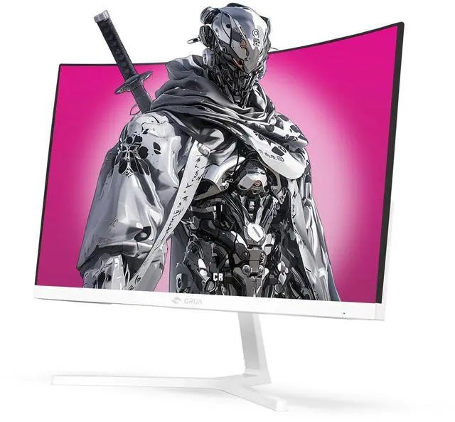 Alt view image 8 of 12 - CRUA 24" Curved Gaming Monitor, 165Hz/200Hz Computer Monitor, FHD 1920x1080, 120% sRGB, AMD FreeSync, Blue Light Filter, for Gaming & Office, Wall Mountable- White