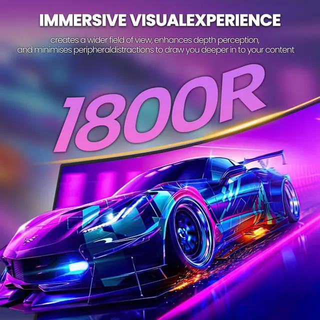 Alt view image 5 of 7 - CRUA 27 Curved Gaming Monitor  280Hz FHD 1920×1080 VA Panel, 1800R Curvature, 120% sRGB Wide Color, FreeSync, Low Blue Light, HDMI 1.4 & DP 1.2, VESA Mount Ready  Black