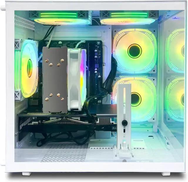 Alt view image 5 of 6 - Suevery Gaming PC | 16G RAM | 1000G SSD | Ryzen 5 5600 | 6Cores UP to 4.4G | RX6500XT 4G | 4K Prebuilt Office Desktop Computer Wi Fi Home White