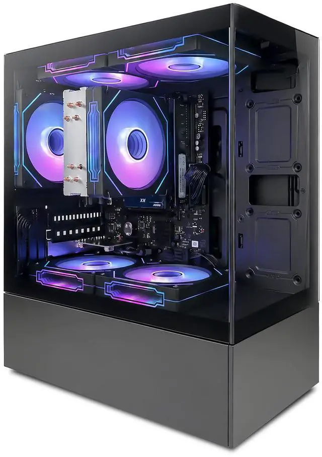 Main image of Suevery Gaming PC Desktop, AMD Ryzen 5 5600GT Processor, 16GB DDR4 3200MHz RAM, 512GB NVMe SSD, Wi-Fi 6, RGB Fans, 650W PSU, Integrated Radeon Graphics, Black