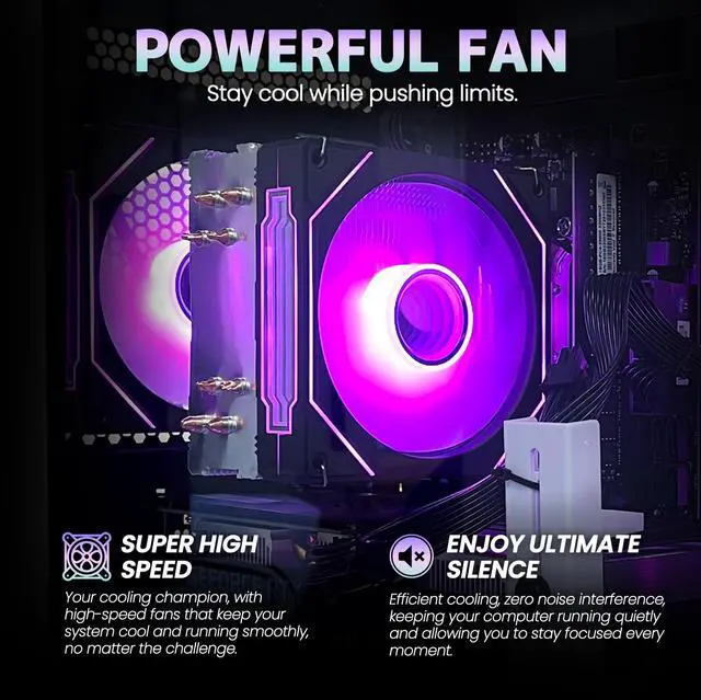 Alt view image 4 of 7 - Suevery Gaming PC Desktop, AMD Ryzen 5 5600GT Processor, 16GB DDR4 3200MHz RAM, 512GB NVMe SSD, Wi-Fi 6, RGB Fans, 650W PSU, Integrated Radeon Graphics, Black