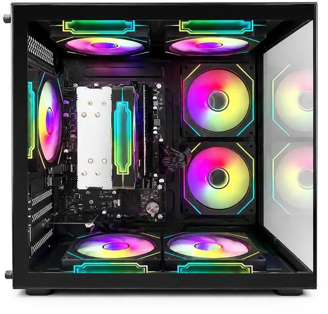 Alt view image 2 of 7 - Suevery Desktop PC Computer, AMD Ryzen 5 3400G up to 4.2GHz, 16GB DDR4 RAM, 256GB SATA SSD, Radeon Vega 11 Graphics, Wi-Fi 6, RGB Fans, 400W PSU, B450 Motherboard, Black
