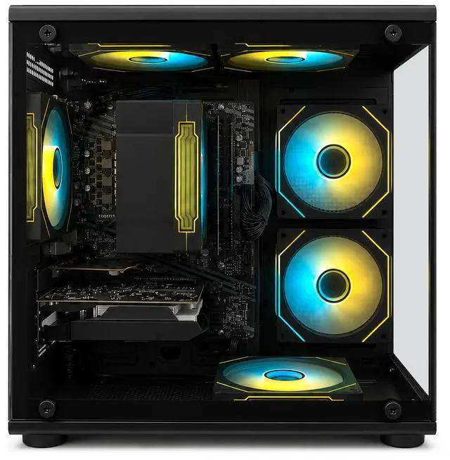 Alt view image 2 of 7 - Suevery PC Desktop Computer, AMD Ryzen 7 4700LE 8-Core Processor, Radeon RX 560 4GB Graphics, 16GB DDR4 RAM, 512GB SSD, Wi-Fi 6, RGB Lighting, 400W PSU, Black