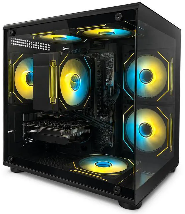 Main image of Suevery PC Desktop Computer, AMD Ryzen 7 4700LE 8-Core Processor, Radeon RX 560 4GB Graphics, 16GB DDR4 RAM, 512GB SSD, Wi-Fi 6, RGB Lighting, 400W PSU, Black