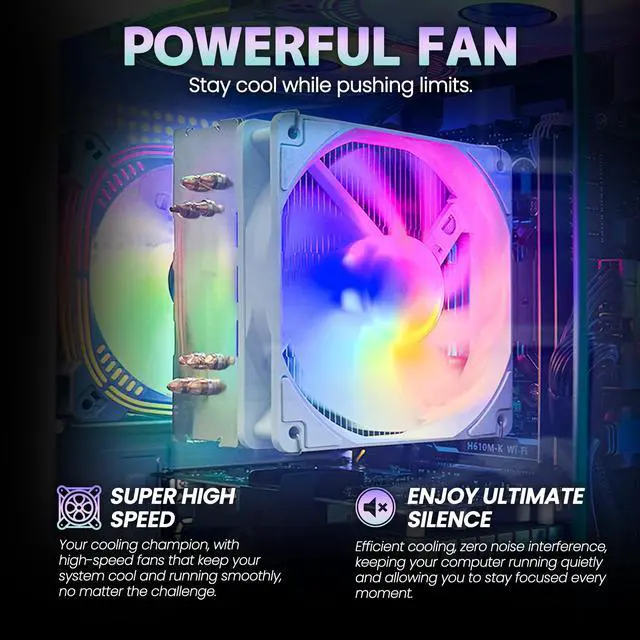 Alt view image 5 of 7 - Suevery Gaming PC Desktop, AMD Ryzen 7 4700LE 8-Core Processor, NVIDIA GeForce RTX 3050 6GB, 16GB DDR4 RAM, 512GB SSD, Wi-Fi, RGB Lighting, 400W PSU, White