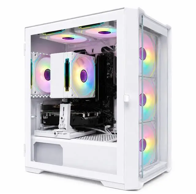 Main image of Suevery Gaming PC Desktop, AMD Ryzen 7 4700LE 8-Core Processor, NVIDIA GeForce RTX 3050 6GB, 16GB DDR4 RAM, 512GB SSD, Wi-Fi, RGB Lighting, 400W PSU, White