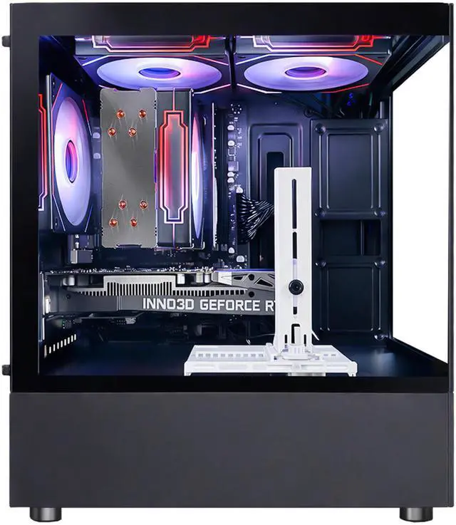 Alt view image 2 of 7 - Suevery Gaming PC Desktop, AMD Ryzen 5 5500 Processor, Radeon RX 6500 XT 4GB Graphics, 16GB DDR4 3200MHz RAM, 1TB NVMe SSD, Wi-Fi 6, Black Gaming Computer