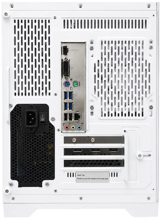 Alt view image 4 of 7 - Suevery Gaming PC Desktop, AMD Ryzen 5 4500 Processor, AMD Radeon RX 6500 XT 4GB Graphics, 16GB DDR4 RAM, 512GB NVMe SSD, Wi-Fi, RGB Fans, 400W PSU, White Mini Tower