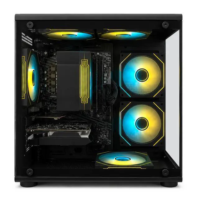 Alt view image 2 of 7 - Suevery Gaming PC Desktop, AMD Ryzen 7 4700LE 8-Core Processor, NVIDIA GeForce RX 6500XT, 16GB DDR4 RAM, 512GB SSD, Wi-Fi, RGB Lighting, 400W PSU, Black
