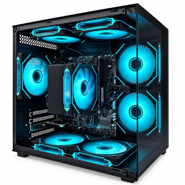 Main image of Suevery Desktop PC Computer for Business, AMD Ryzen 5 3400G up to 4.2GHz, 16GB DDR4 RAM, 256GB SATA SSD, Radeon Vega 11 Graphics, Wi-Fi 6, RGB Fans, 400W PSU, B450 Motherboard, Black