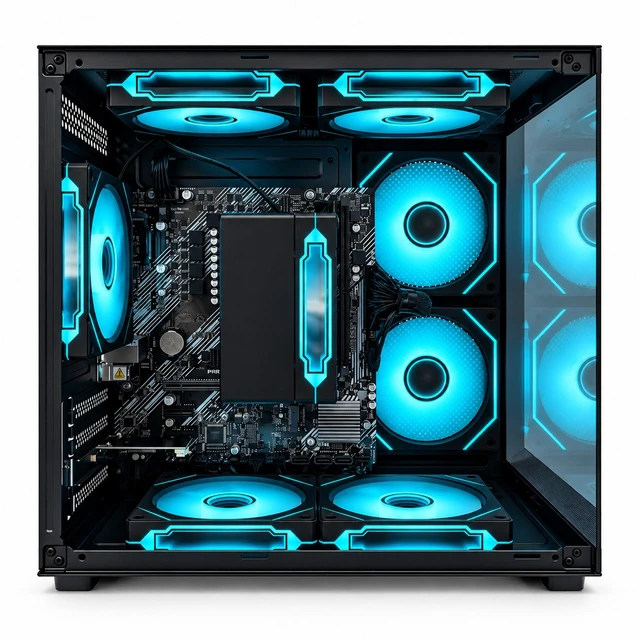 Alt view image 2 of 7 - Suevery Desktop PC Computer for Business, AMD Ryzen 5 3400G up to 4.2GHz, 16GB DDR4 RAM, 256GB SATA SSD, Radeon Vega 11 Graphics, Wi-Fi 6, RGB Fans, 400W PSU, B450 Motherboard, Black